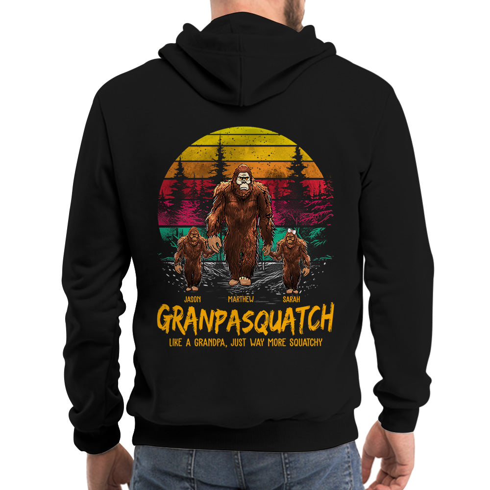Papasquatch, Like A Grandpa, Just Way More Squatchy - Personalized Vintage Back Printed Shirt Tu20