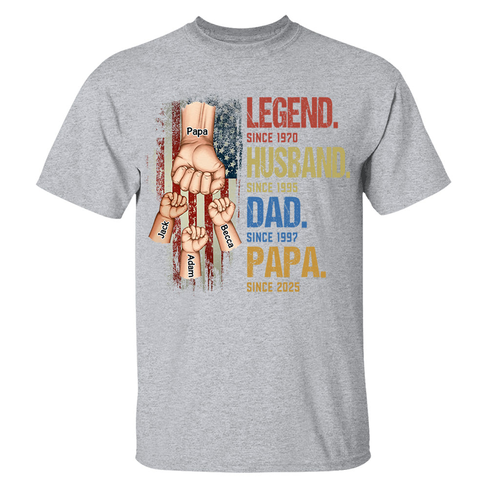 From Legend To Papa - Family Personalized Custom Shirt, Gift For Father's Day, Gift For Dad, Grandpa Tu24