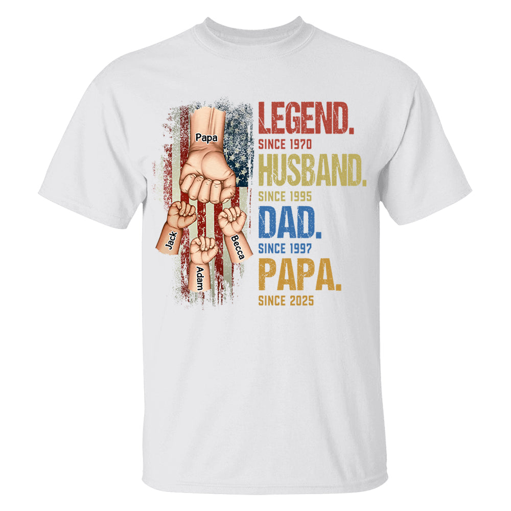 From Legend To Papa - Family Personalized Custom Shirt, Gift For Father's Day, Gift For Dad, Grandpa Tu24