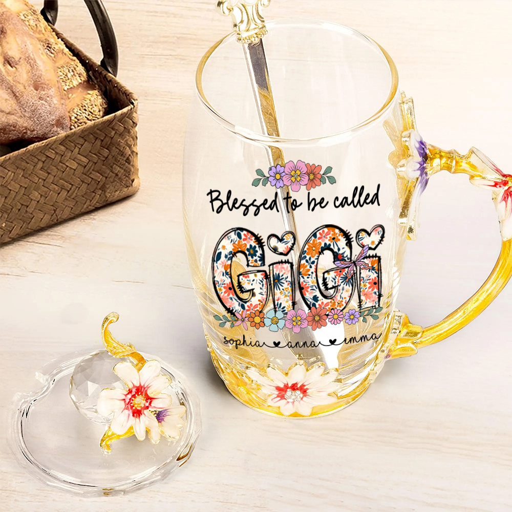 Blessed To Be Called NaNa - Personalized Enamel Flower Tea Cup Tu20