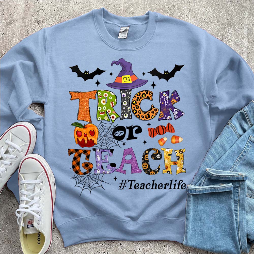 Personalized Trick Or Teach Halloween Shirt Halloween Shirts for Teachers K1702 Trna