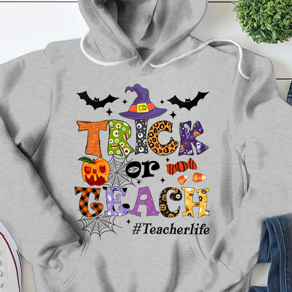 Personalized Trick Or Teach Halloween Shirt Halloween Shirts for Teachers K1702 Trna