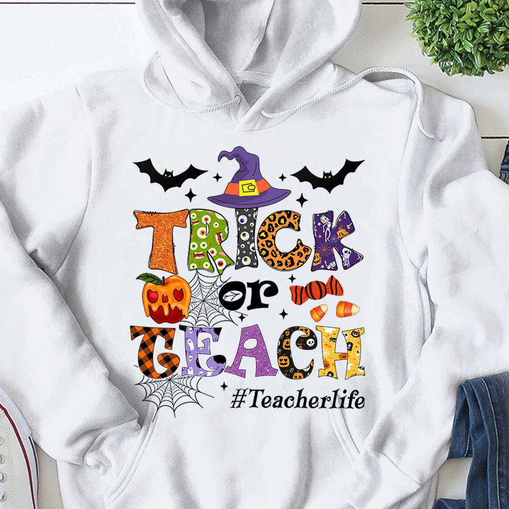 Personalized Trick Or Teach Halloween Shirt Halloween Shirts for Teachers K1702 Trna