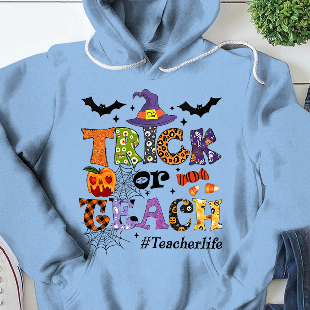 Personalized Trick Or Teach Halloween Shirt Halloween Shirts for Teachers K1702 Trna