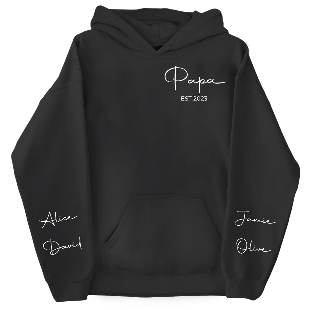 Personalize Papa Sweatshirt with Grandkids Names on Sleeve, Grandpa Sweatshirt, Abuelo Sweatshirt, Fathers Day Gift, New Grandpa Gift Nh00