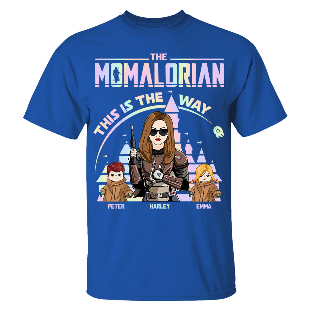 The Momalorian This Is The Way Hologram - Personalized Shirt For Mom Dad DO98