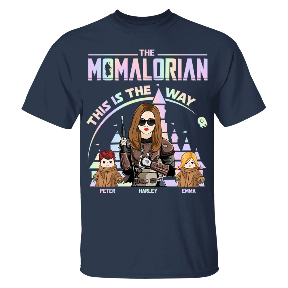 The Momalorian This Is The Way Hologram - Personalized Shirt For Mom Dad DO98