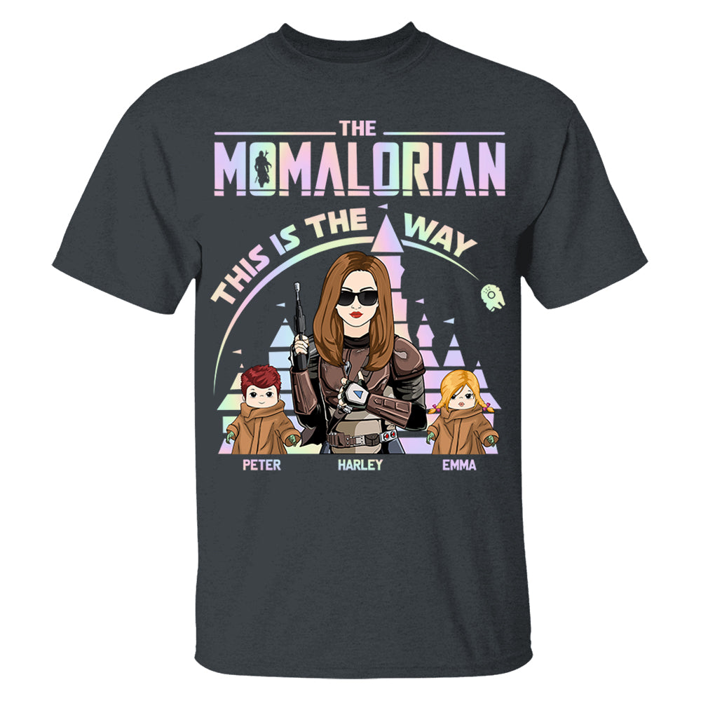 The Momalorian This Is The Way Hologram - Personalized Shirt For Mom Dad DO98