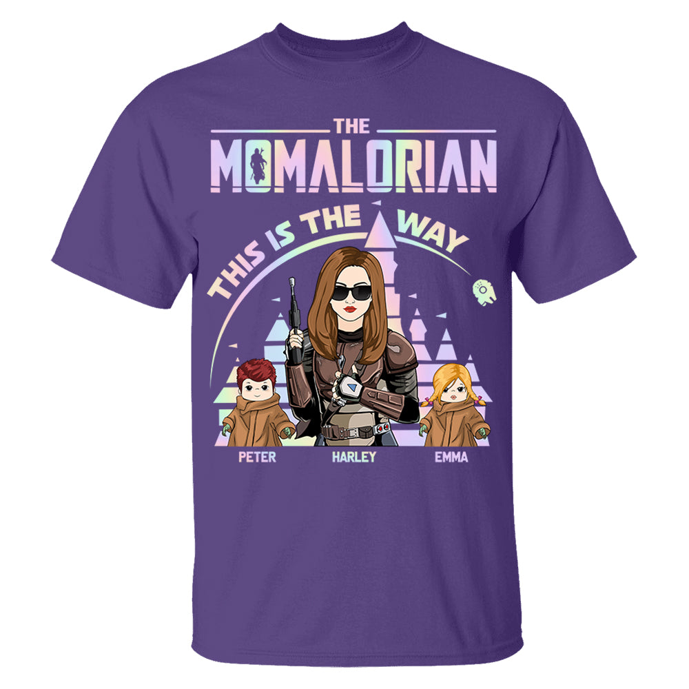 The Momalorian This Is The Way Hologram - Personalized Shirt For Mom Dad DO98