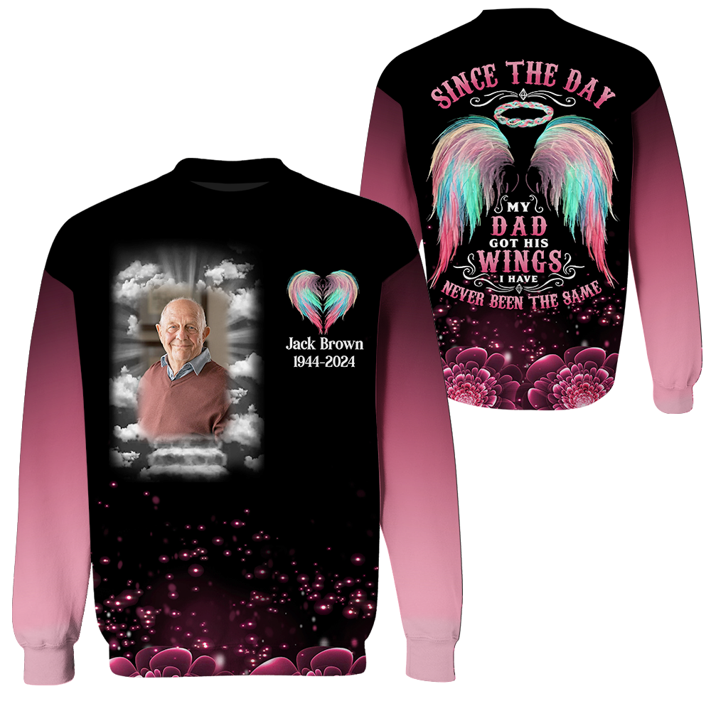 Since The Day My Loved ones Got The Wings - Personalized Photo Memorial Shirt Pa00