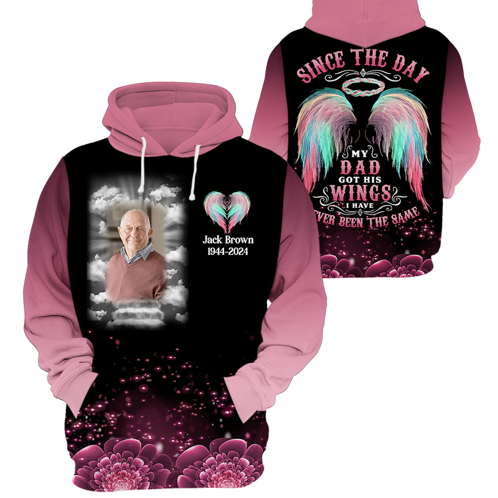 Since The Day My Loved ones Got The Wings - Personalized Photo Memorial Shirt Pa00