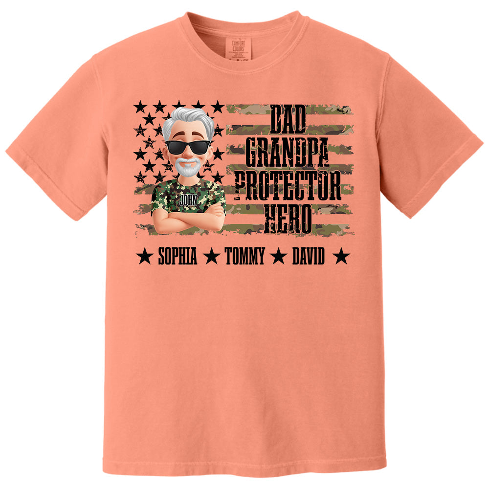 Cool Camo Dad Grandpa - Personalized Shirt For Dad Grandpa NA04 Pt99