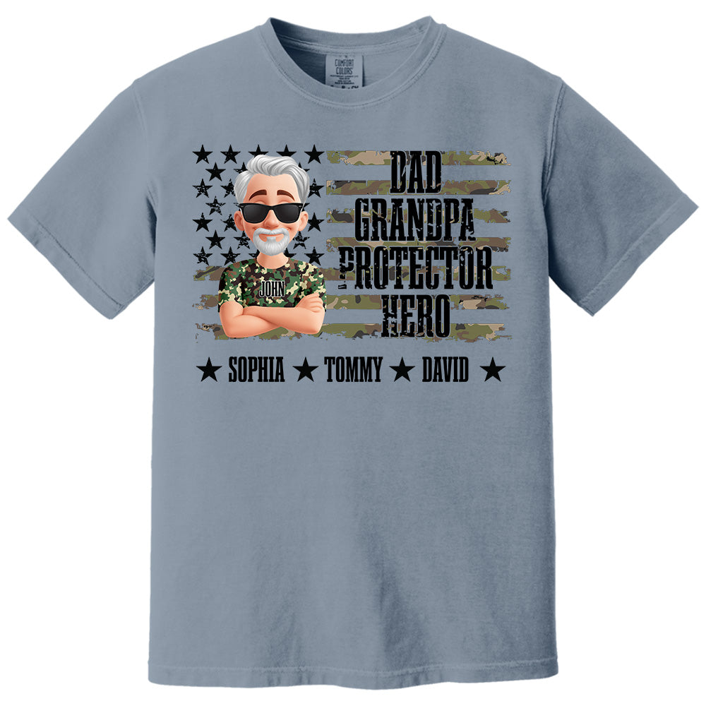 Cool Camo Dad Grandpa - Personalized Shirt For Dad Grandpa NA04 Pt99