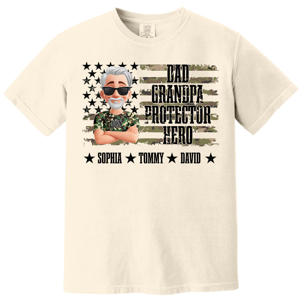 Cool Camo Dad Grandpa - Personalized Shirt For Dad Grandpa NA04 Pt99