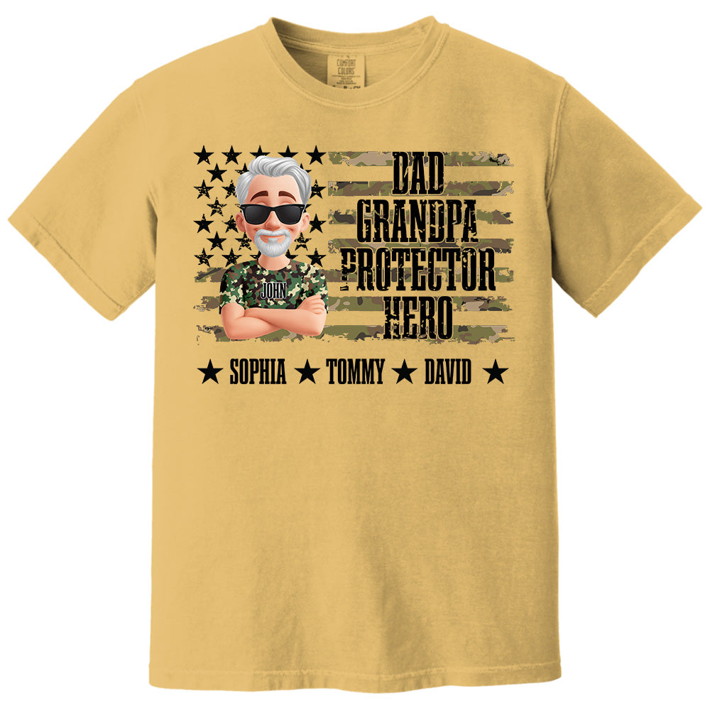 Cool Camo Dad Grandpa - Personalized Shirt For Dad Grandpa NA04 Pt99