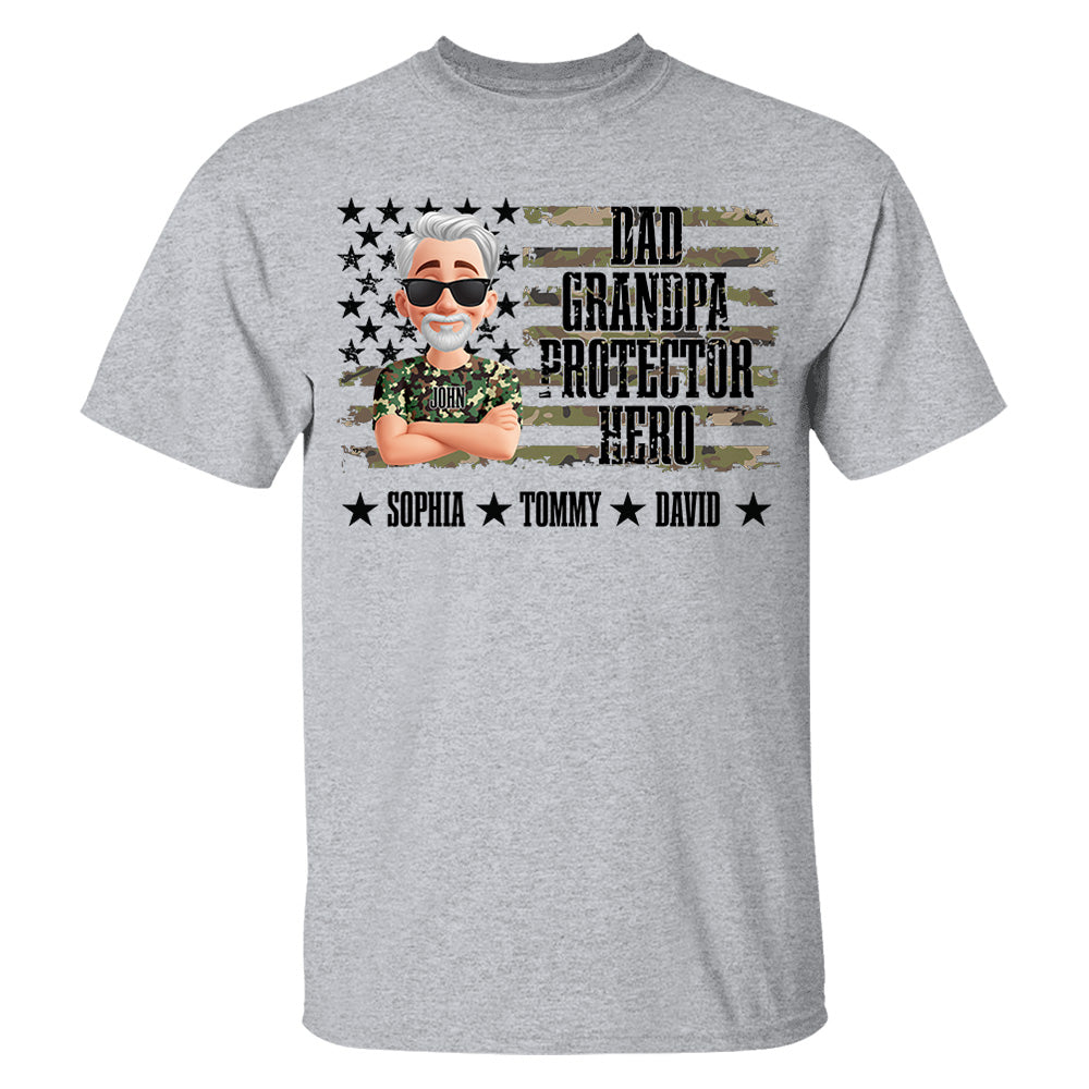 Cool Camo Dad Grandpa - Personalized Shirt For Dad Grandpa NA04 Pt99