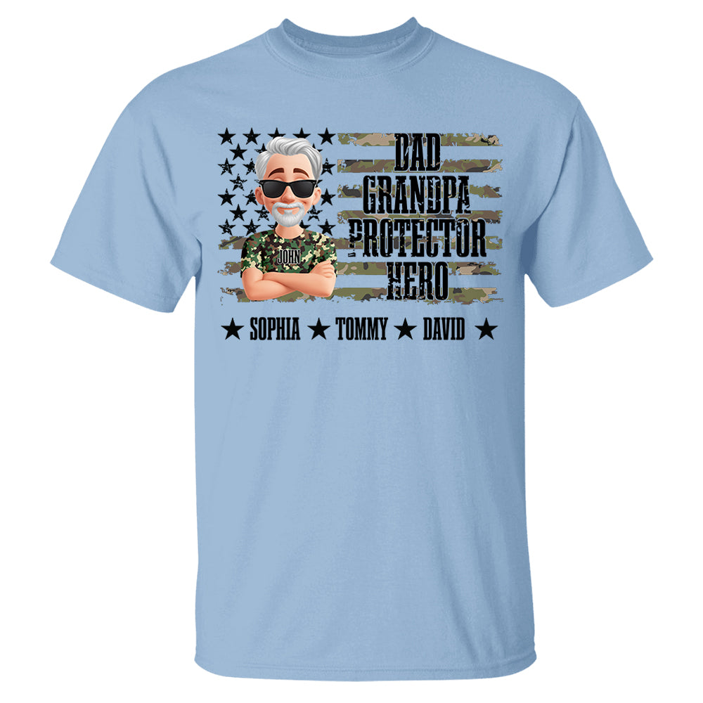Cool Camo Dad Grandpa - Personalized Shirt For Dad Grandpa NA04 Pt99