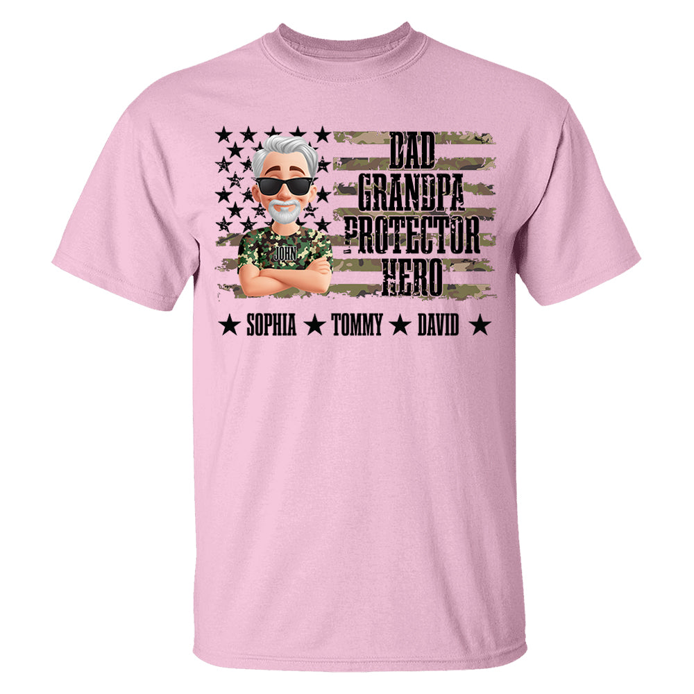 Cool Camo Dad Grandpa - Personalized Shirt For Dad Grandpa NA04 Pt99