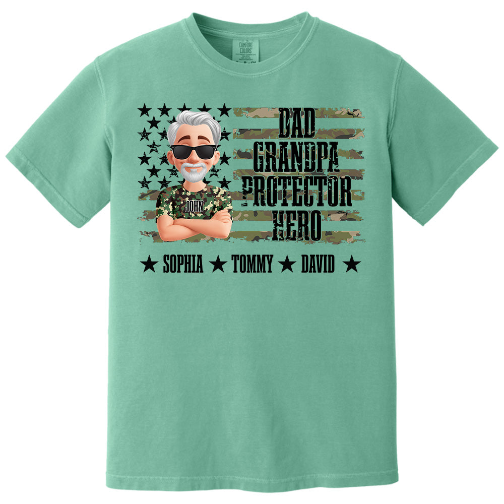 Cool Camo Dad Grandpa - Personalized Shirt For Dad Grandpa NA04 Pt99