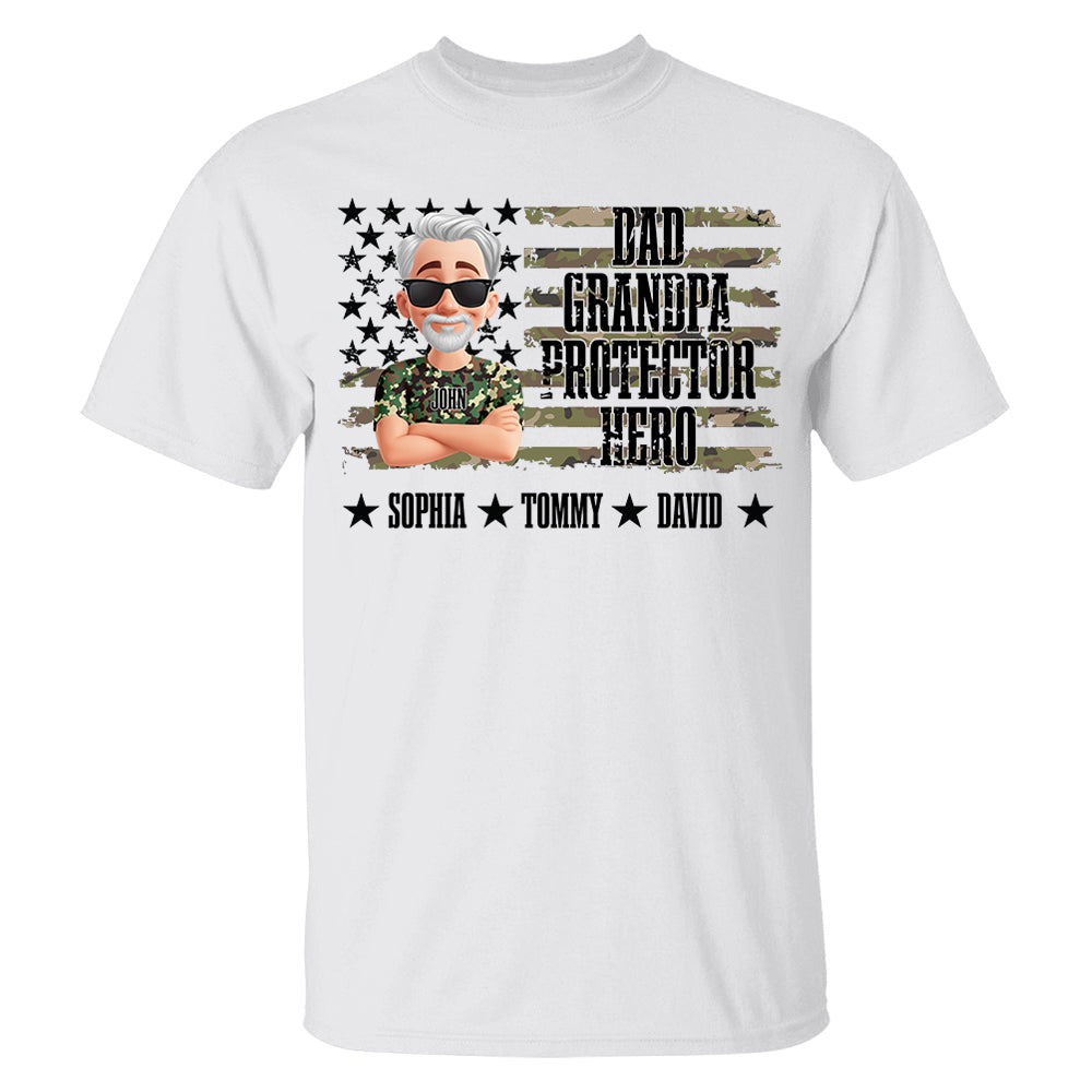 Cool Camo Dad Grandpa - Personalized Shirt For Dad Grandpa NA04 Pt99