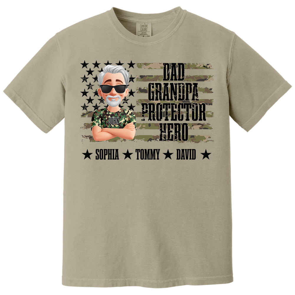 Cool Camo Dad Grandpa - Personalized Shirt For Dad Grandpa NA04 Pt99