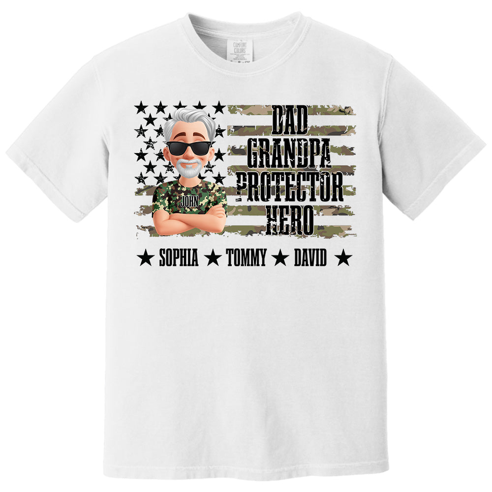 Cool Camo Dad Grandpa - Personalized Shirt For Dad Grandpa NA04 Pt99