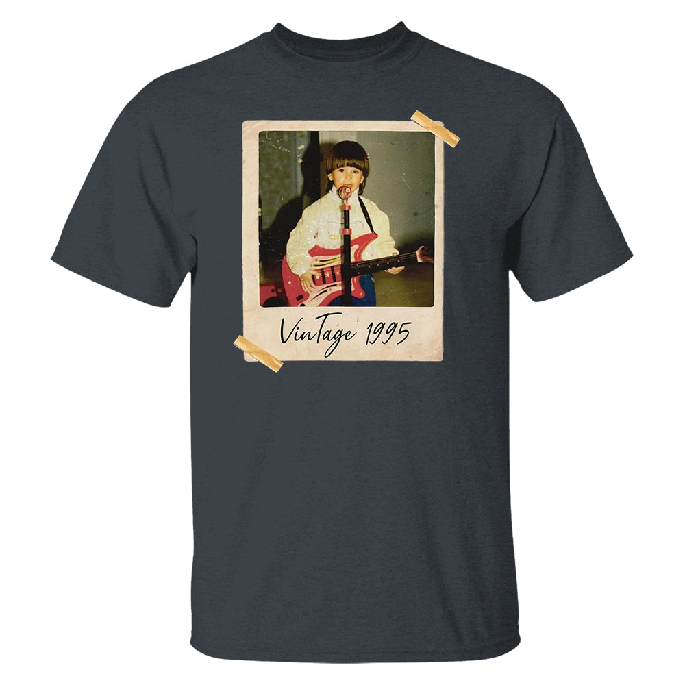 Custom Vintage Photo And Year, Custom Shirt With Picture Personalized 30th Birthday Gift Vintage 30th Birthday Party Vintage Est 1995 Shirt Pt99