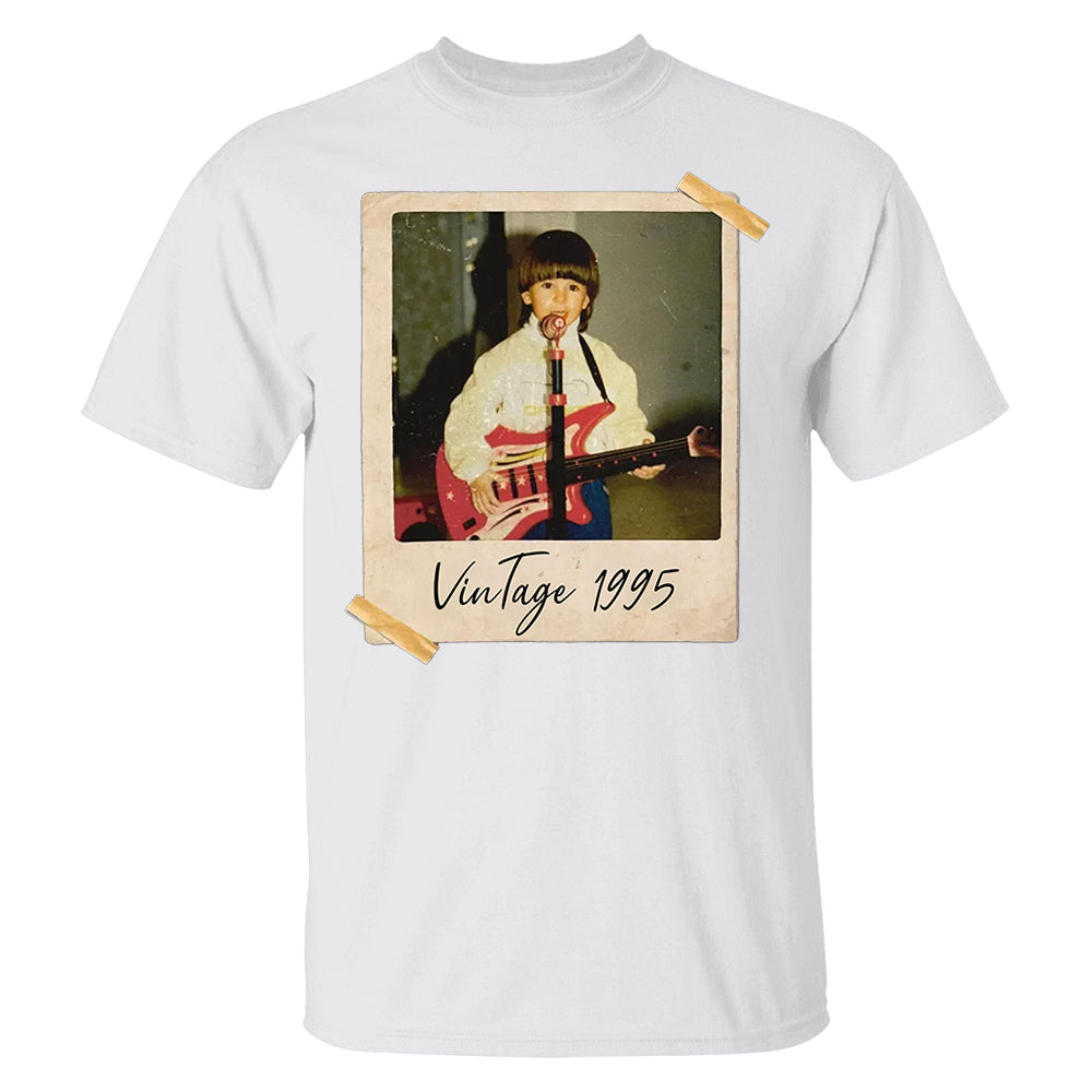Custom Vintage Photo And Year, Custom Shirt With Picture Personalized 30th Birthday Gift Vintage 30th Birthday Party Vintage Est 1995 Shirt Pt99