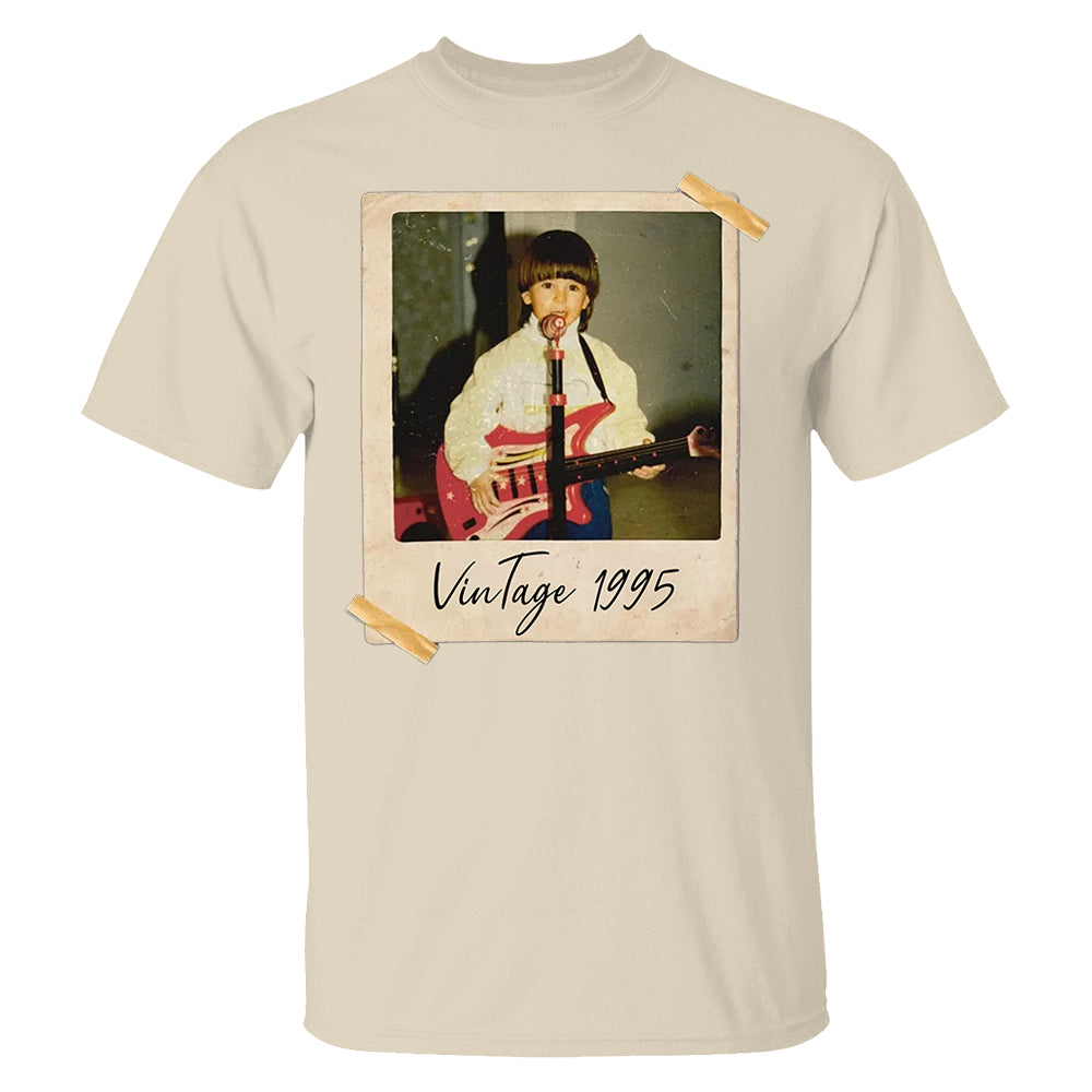 Custom Vintage Photo And Year, Custom Shirt With Picture Personalized 30th Birthday Gift Vintage 30th Birthday Party Vintage Est 1995 Shirt Pt99