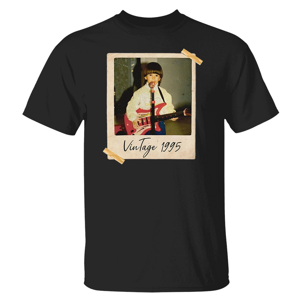 Custom Vintage Photo And Year, Custom Shirt With Picture Personalized 30th Birthday Gift Vintage 30th Birthday Party Vintage Est 1995 Shirt Pt99