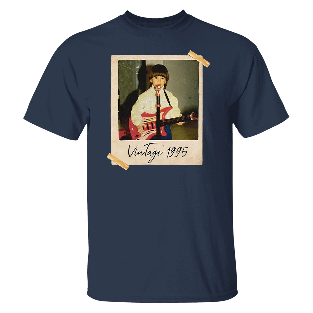Custom Vintage Photo And Year, Custom Shirt With Picture Personalized 30th Birthday Gift Vintage 30th Birthday Party Vintage Est 1995 Shirt Pt99
