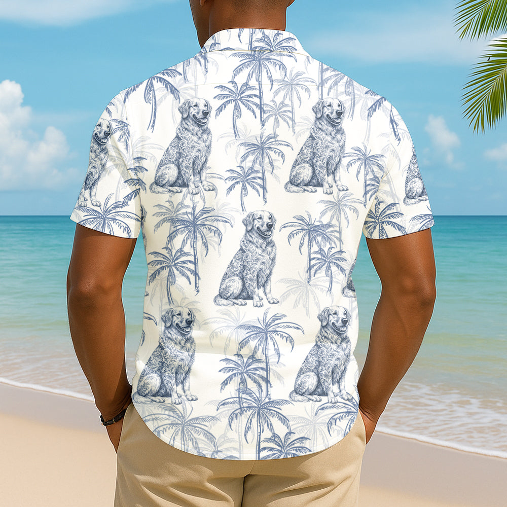 Dog Lovers Toile De Jouy Style, Custom Dog Breeds, Personalized Hawaiian Shirt T1807 Hv01