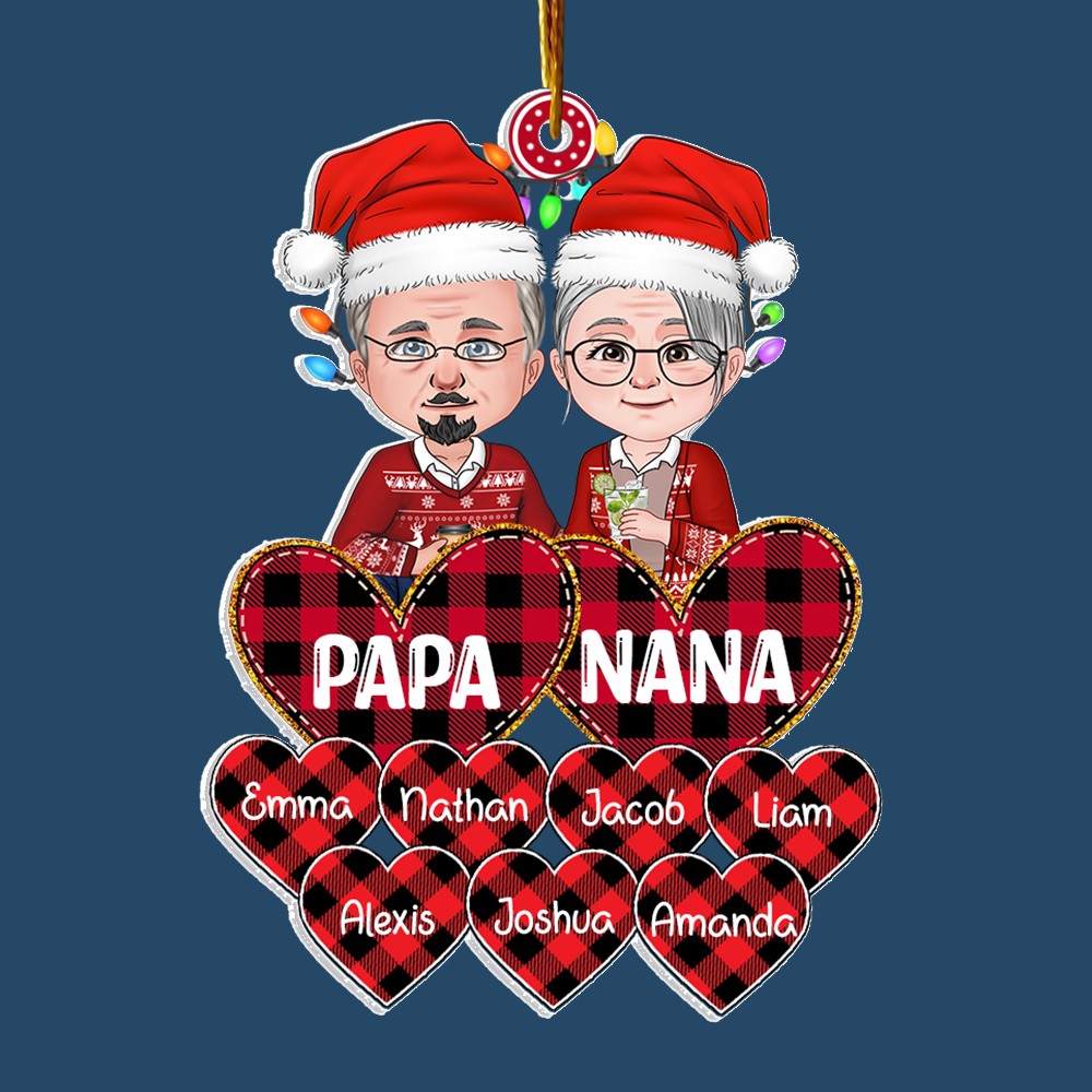 Grandparent With Kids Persionalized Acrylic Ornament For Old Couple