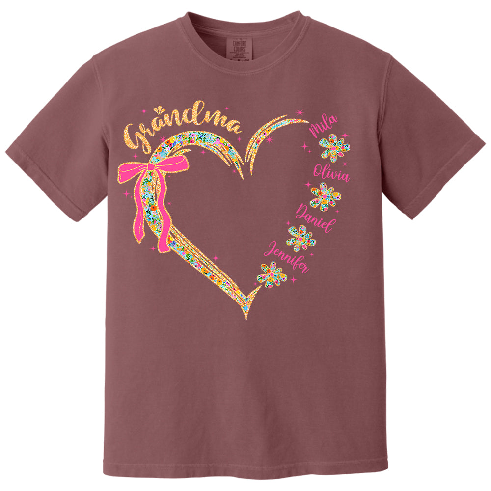 Grandma Floral Heart - Cute Personalized Shirt For Grandma Mother's Day NA04 Tm01