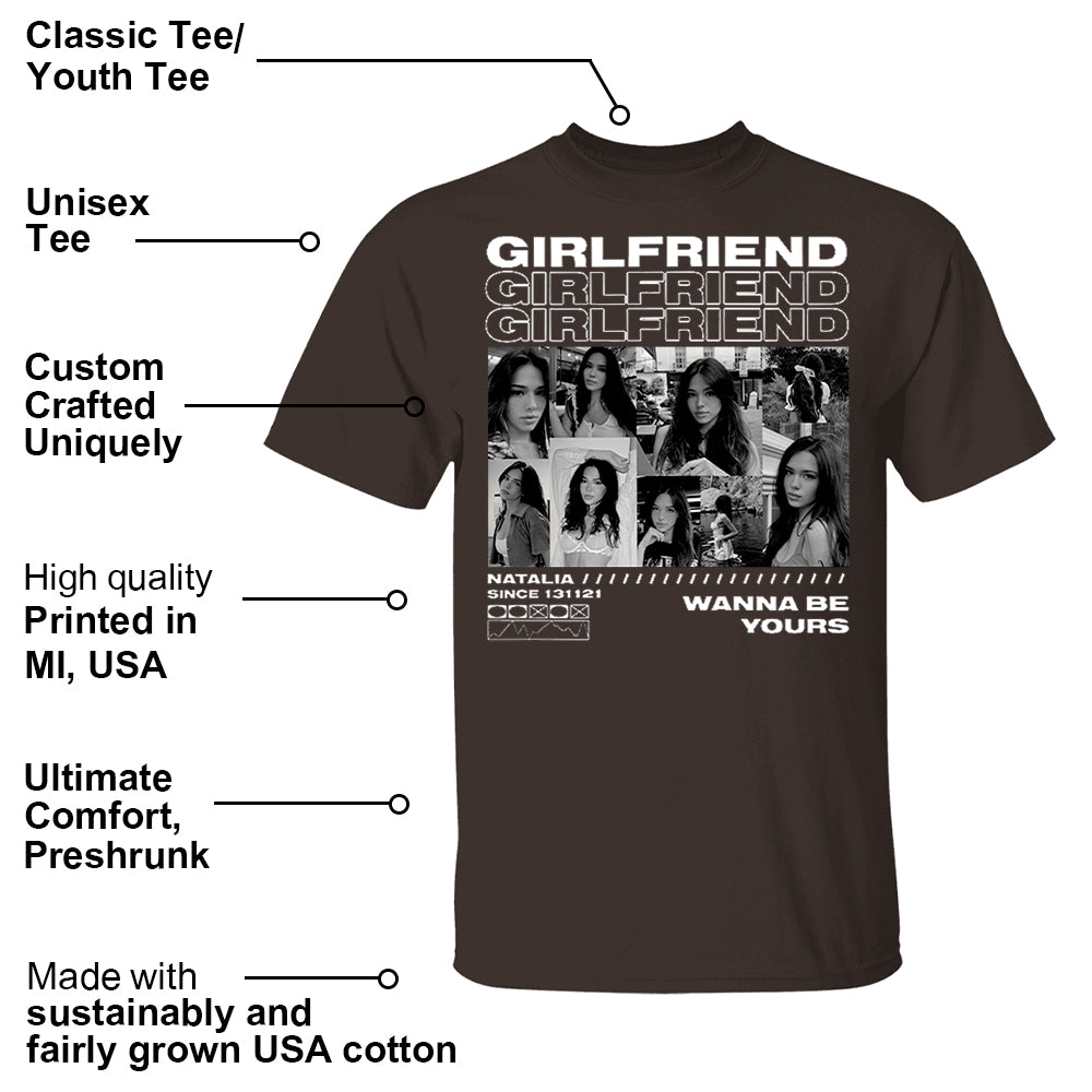 Custom Girlfriend T-Shirt with Face Photo Personalized Vintage Bootleg Rap Tee