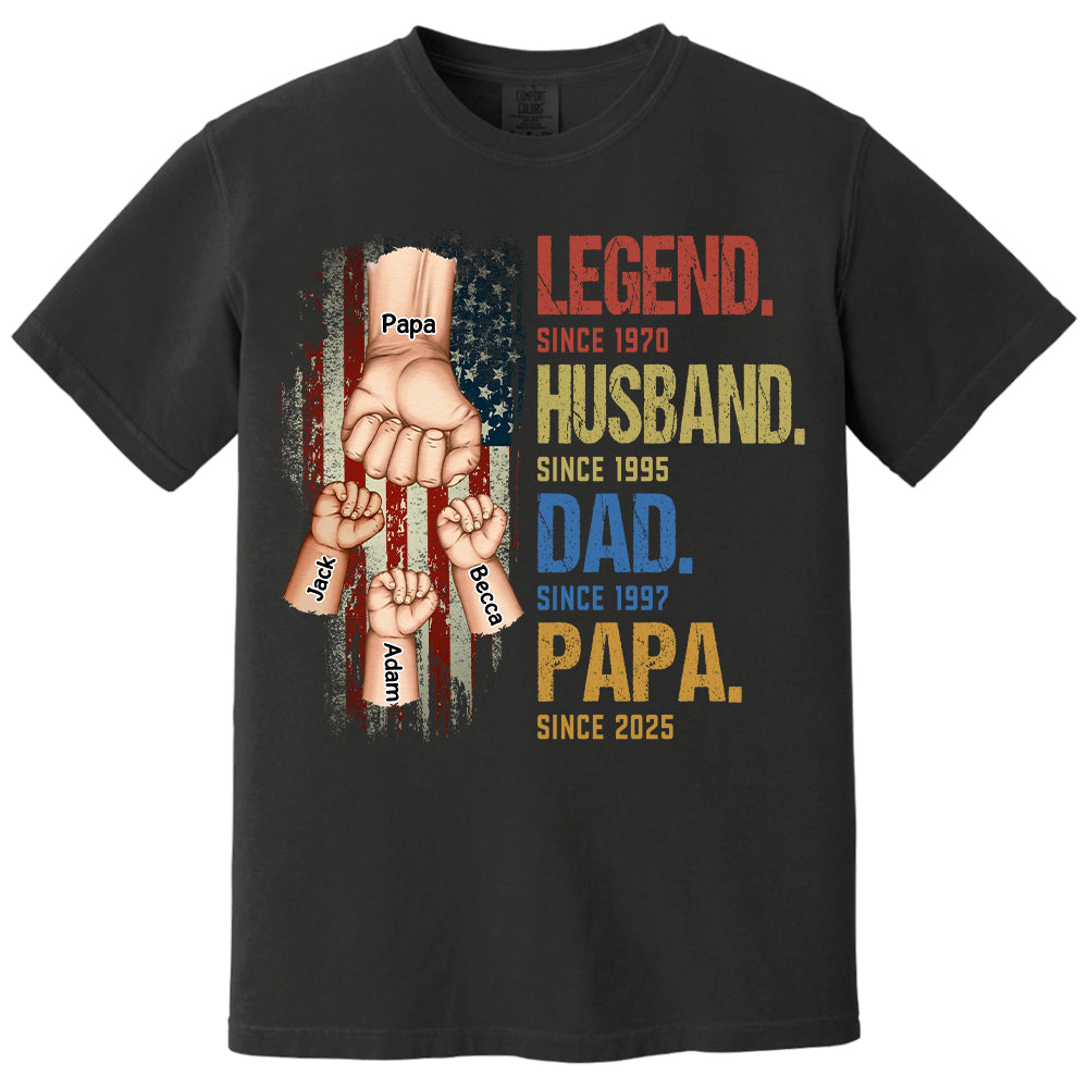 From Legend To Papa - Family Personalized Custom Shirt, Gift For Father's Day, Gift For Dad, Grandpa Tu24