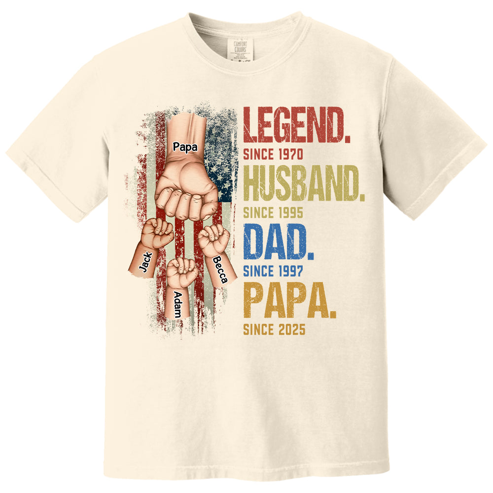 From Legend To Papa - Family Personalized Custom Shirt, Gift For Father's Day, Gift For Dad, Grandpa Tu24