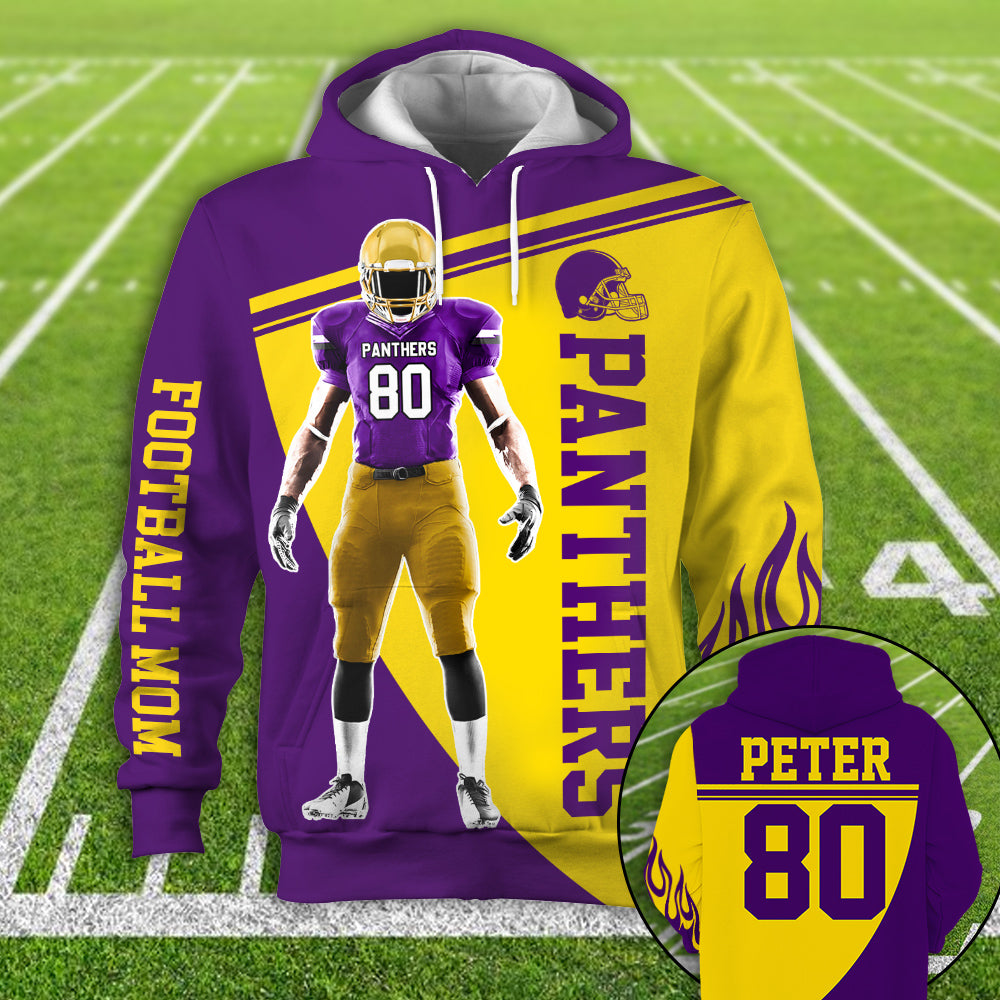 Personalzied American Football American Football Custom Player All Over Print Hoodie Shirt Vr2 K1702 Trhn