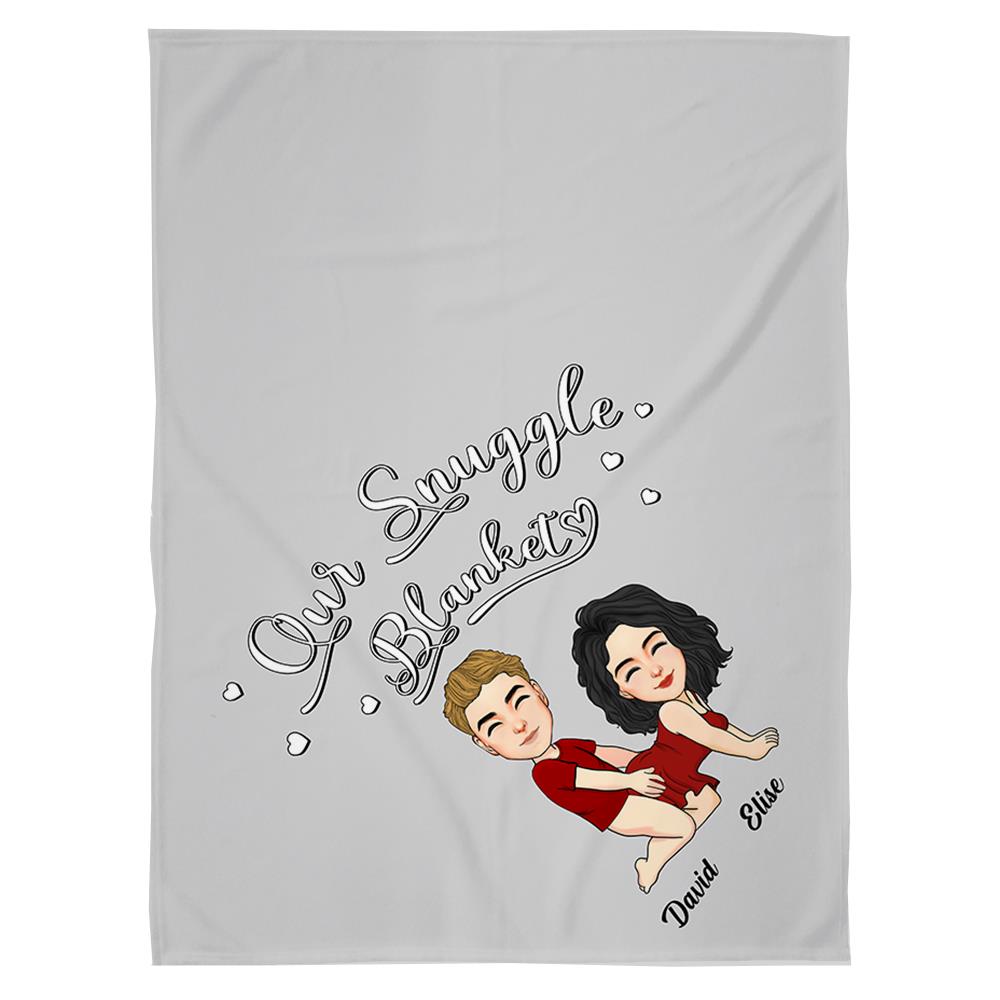 Our Snuggle Blanket - Gift For Couples, Anniversary, Birthday Gift - Personalized Custom Fleece Blanket Nh00
