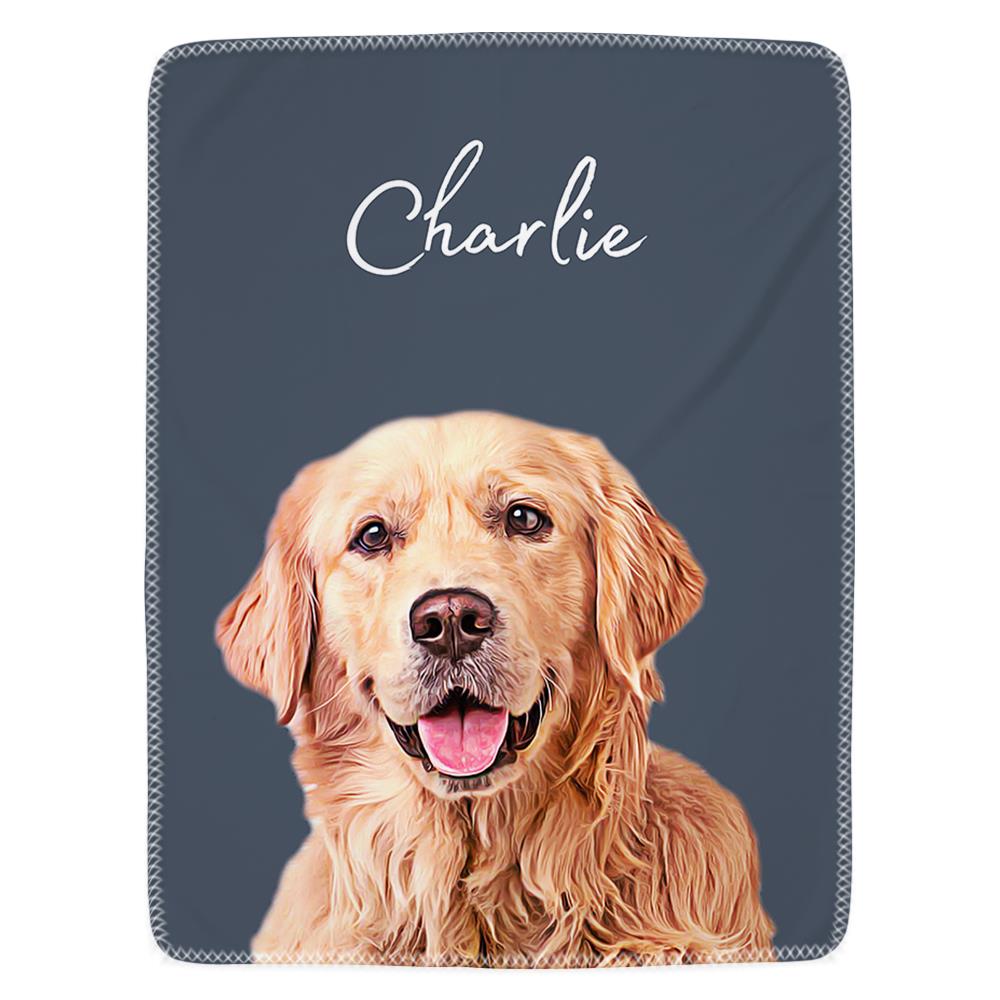 Custom Pet Blanket Using Pet Photo + Name Custom Dog Blanket Personalized Dog Blankets Cat Picture Blanket Pet Photo Blanket Dog Dad Gift