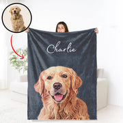 Custom Pet Blanket Using Pet Photo + Name Custom Dog Blanket Personalized Dog Blankets Cat Picture Blanket Pet Photo Blanket Dog Dad Gift