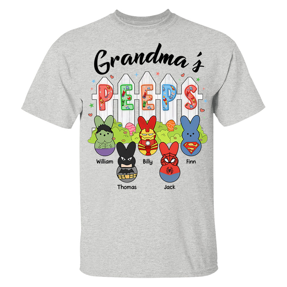 Personalized Grandma Peeps Easter Shirt, Custom Gift For Nickname and Kids Names T1807 Li29