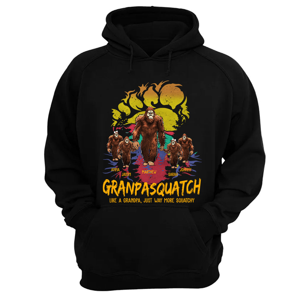 Papasquatch, Like A Grandpa, Just Way More Squatchy - Bigfoot Footprint Personalized Shirt Vr2