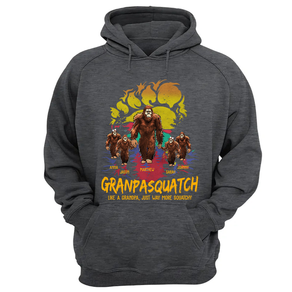 Papasquatch, Like A Grandpa, Just Way More Squatchy - Bigfoot Footprint Personalized Shirt Vr2
