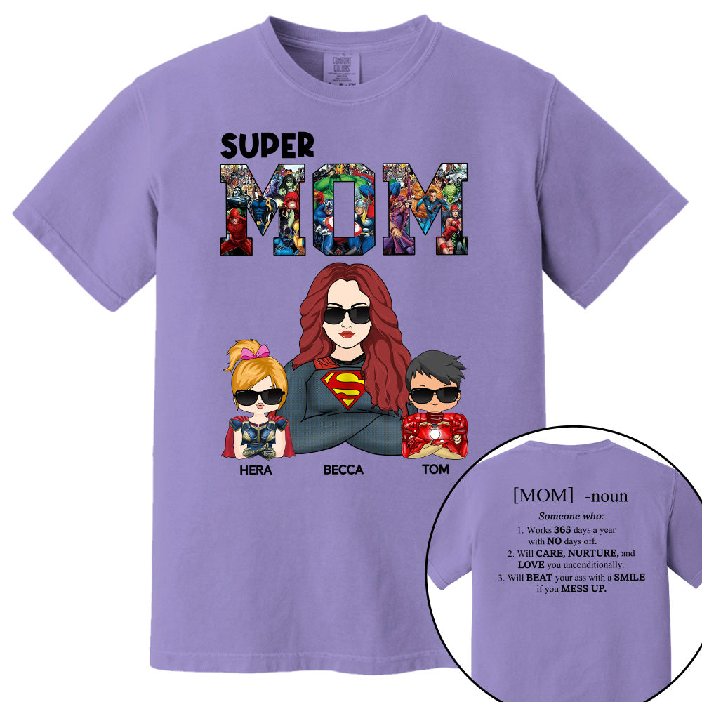 Super Mom Defined - Personalized Shirt For Mom Pt99