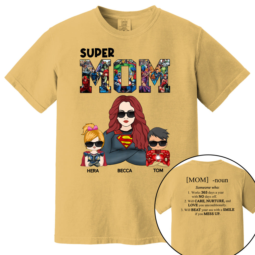 Super Mom Defined - Personalized Shirt For Mom Pt99