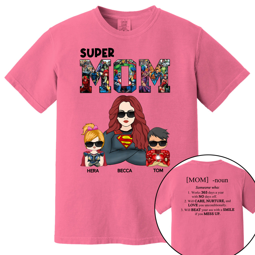Super Mom Defined - Personalized Shirt For Mom Pt99