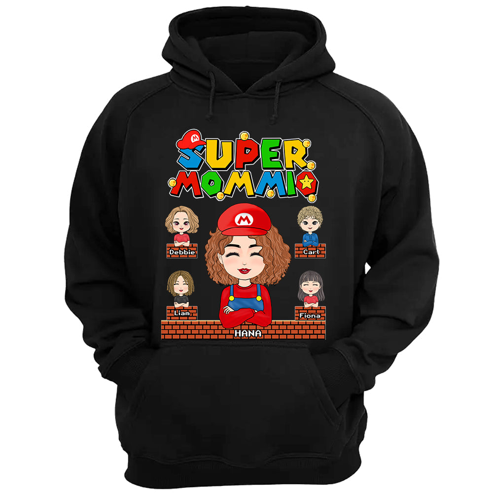 Super Mommio - Personalized Funny Shirt For Mom Aunt Grandma Custom Nickname With Kids