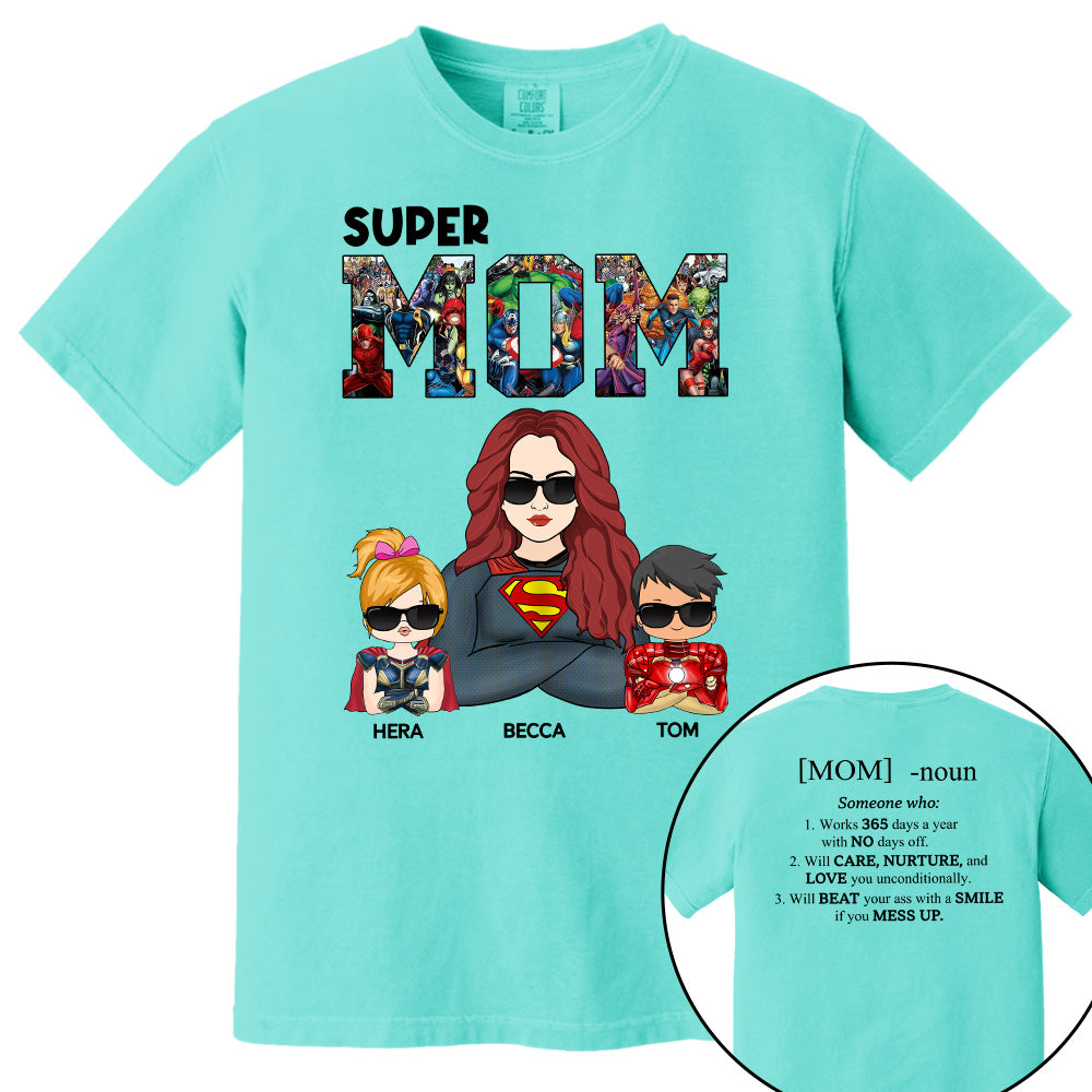 Super Mom Defined - Personalized Shirt For Mom Pt99