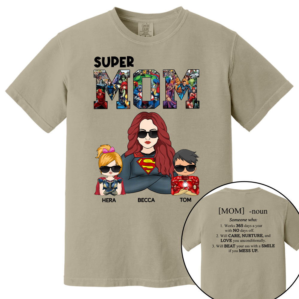 Super Mom Defined - Personalized Shirt For Mom Pt99